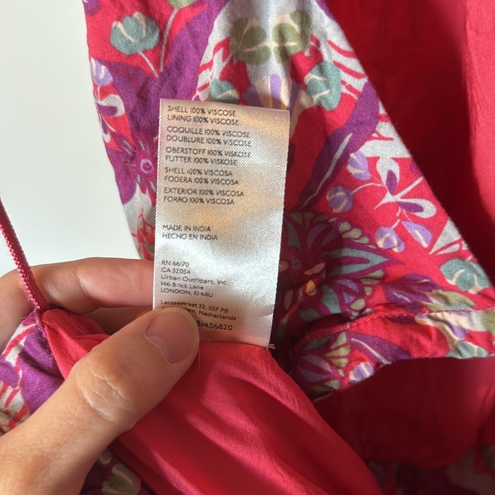 Free People Coral Tides Romper in Hollyhock Combo Womens Large Tie Open Back - Picture 10 of 11